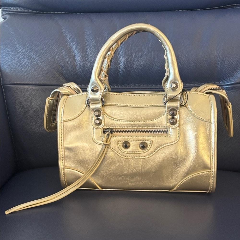 Gold Designer Vegan Durable Handbag